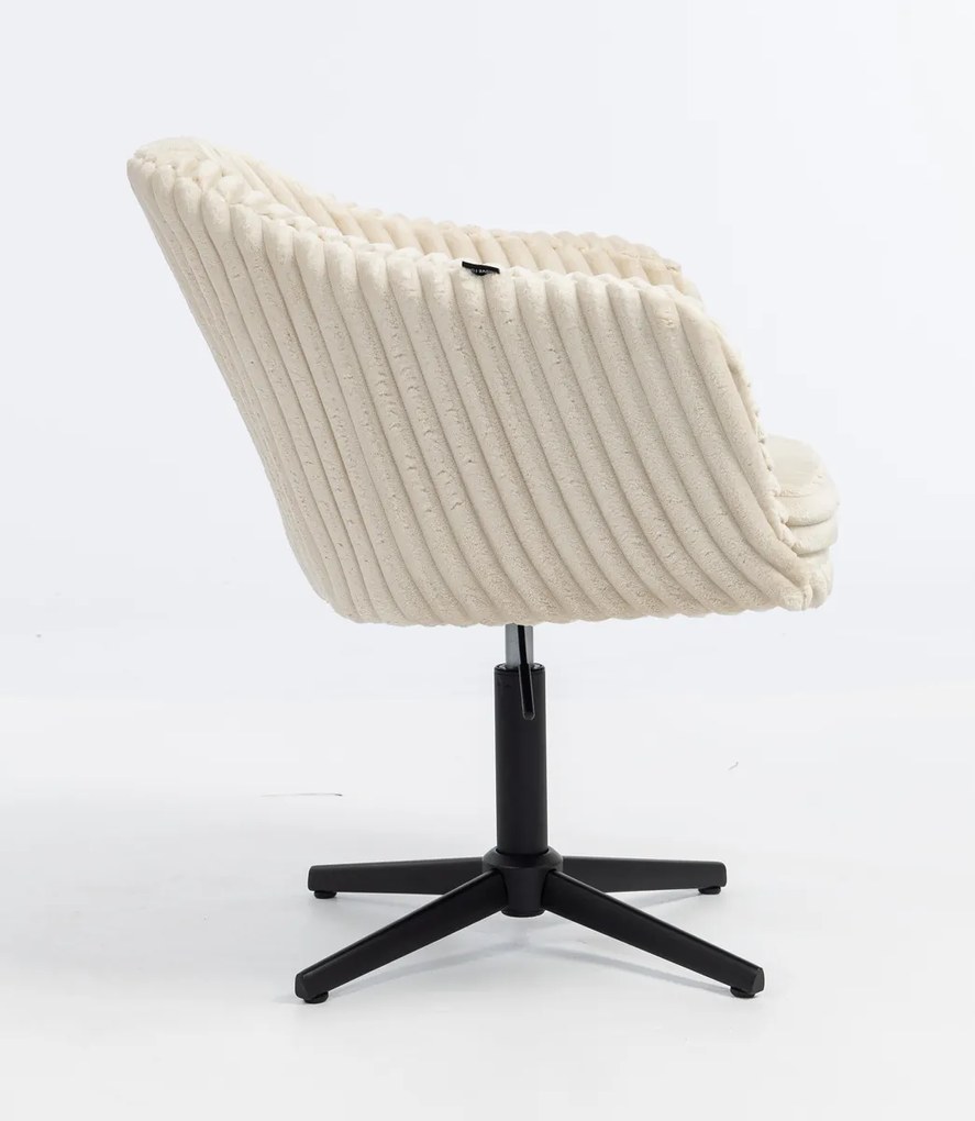 HR832CROSS Scaun Cappuccino Teddy Cord cu Bază Neagră