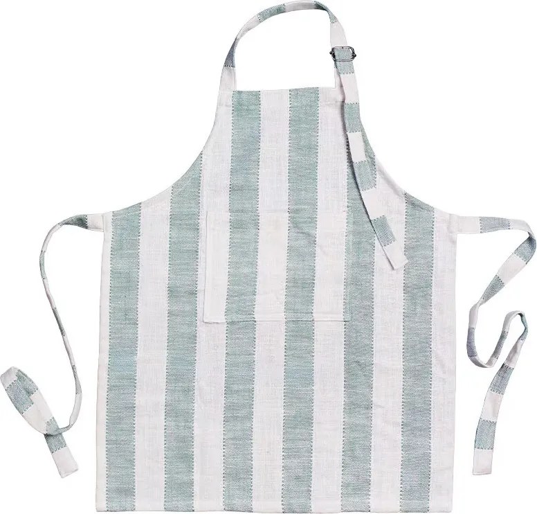 Șorț de copii din bumbac organic verde, „Ida Stripe”