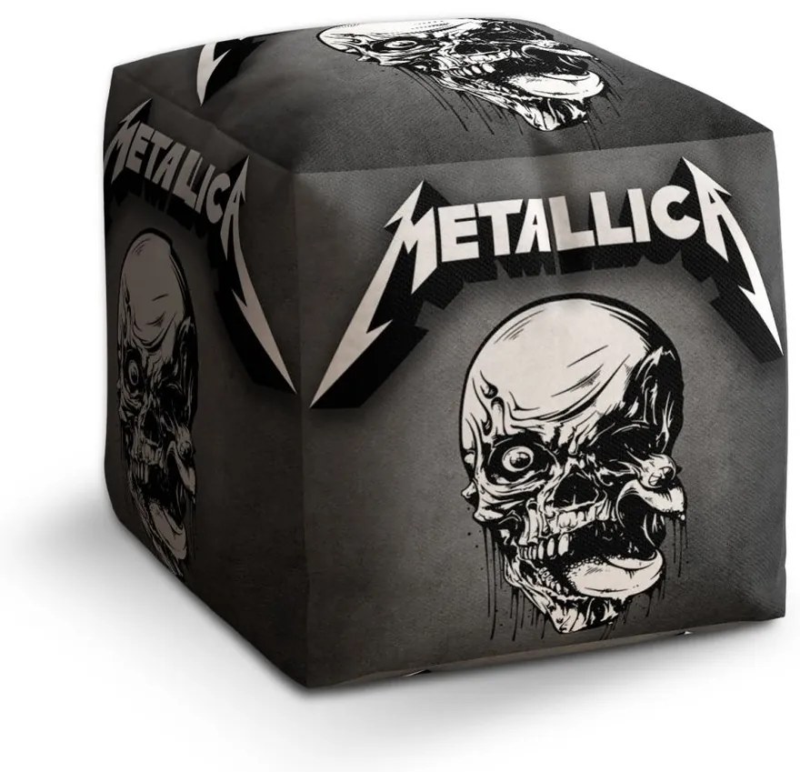 Taburet Cube Metallica craniu gri, gri