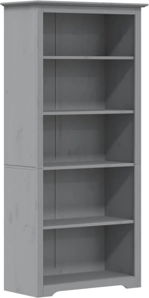 vidaXL Bibliotecă BODO, gri, 82x40x173 cm, lemn masiv pin, 5 rafturi