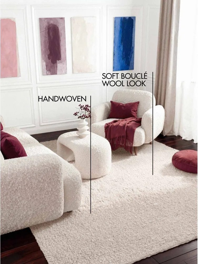 Covor fildeș țesut manual din material bouclé 120x170 cm Notting Hill Portobello – Ted Baker