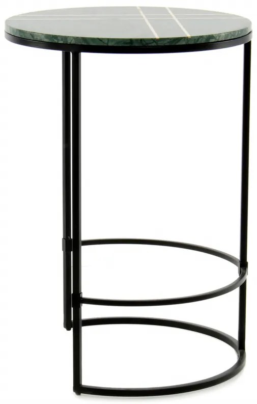 Masuta de cafea rotunda din marmura Louis 44.5x44.5x64 cm verde