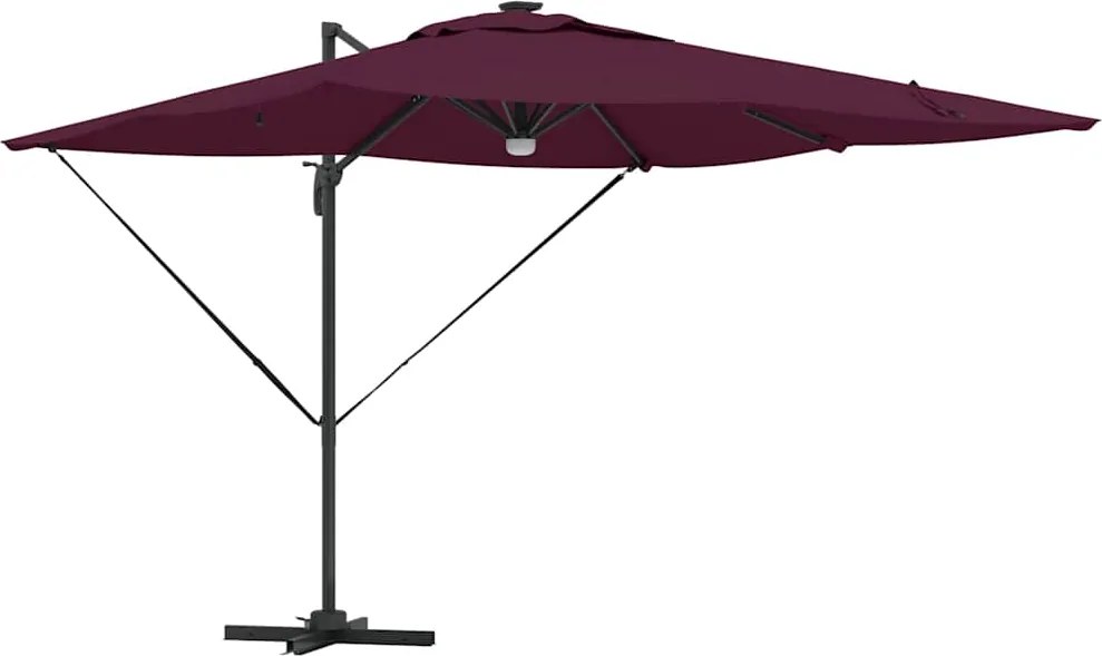 vidaXL Parasol Roma Roșu 286 x 284 x 270 cm Aluminiu și poliester