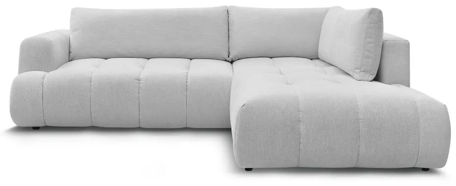 Colțar gri deschis extensibil/cu spațiu de depozitare (cu colț pe partea dreaptă/în formă de ”L”) Fuji – Bobochic Paris