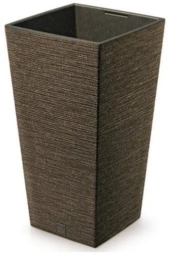 Ghiveci de flori FURU SQUARE ECO WOOD cu inserție30 c m, maro închis, M