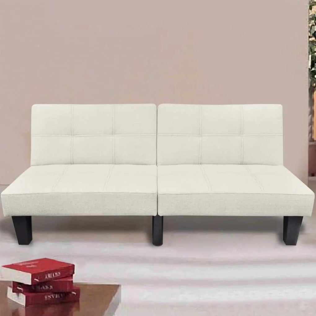 240783 vidaXL Canapea extensibilă, bej, reglabil