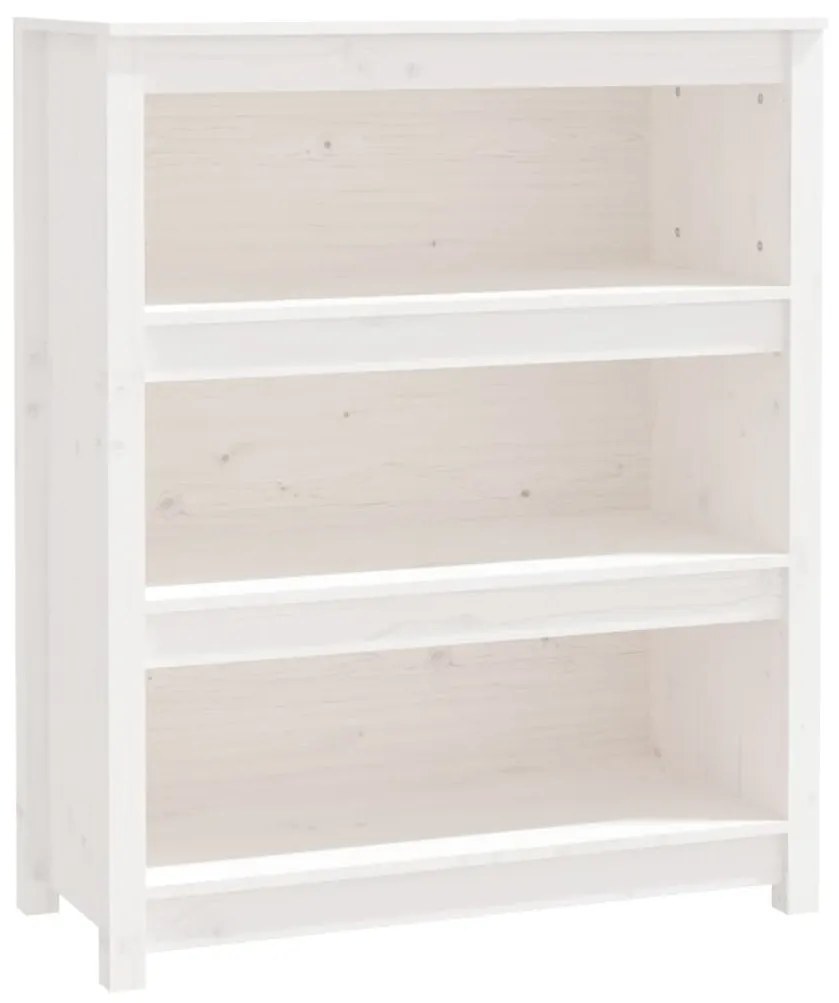 821680 vidaXL Bibliotecă, alb, 80x35x97 cm, lemn masiv de pin