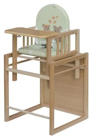 COSING - Scaun de masă pentru copii Viktoria 2 în 1, fag/verde