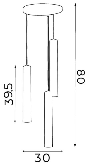 Lustră pe cablu NEST 3xGU10/8W/230V albă/crom lucios