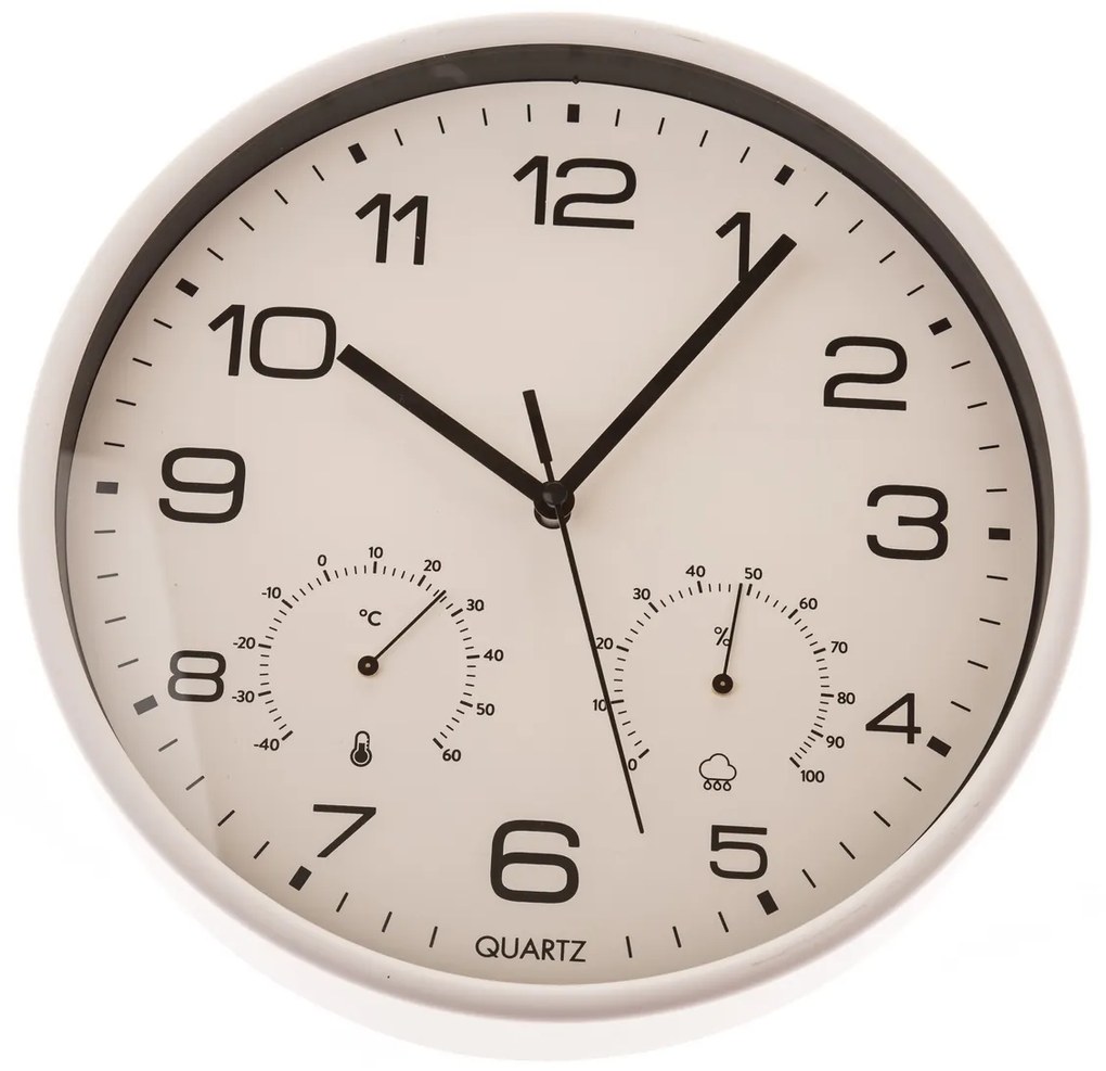 Ceas de perete cu termometru și higrometru 25 cm