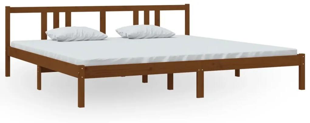 814907 vidaXL Cadru de pat, maro miere, 200x200 cm, lemn masiv de pin