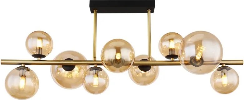 Lustra design modern Riha negru, alama