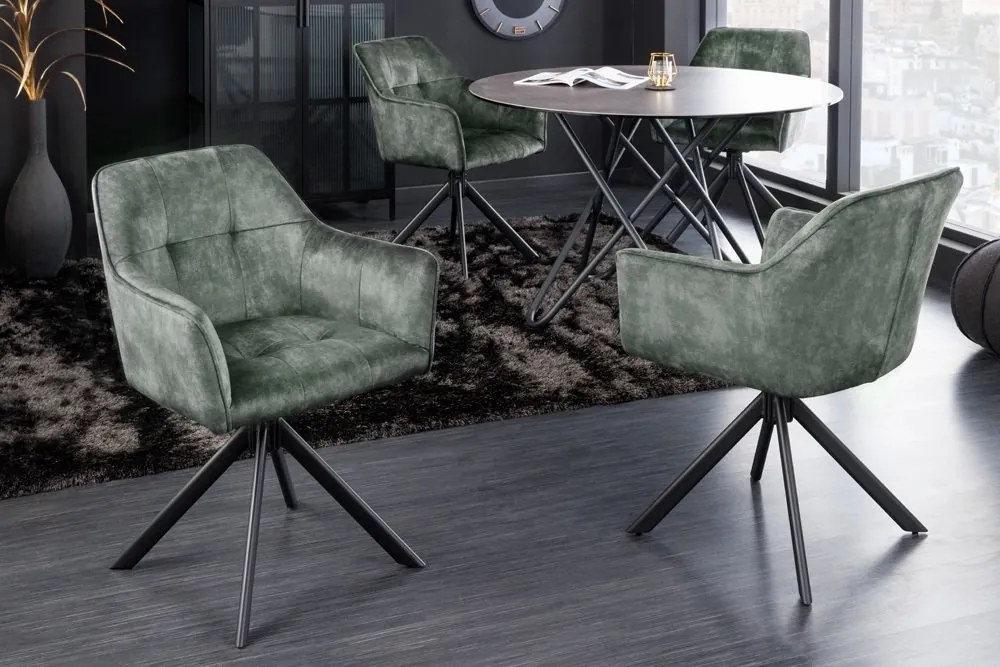 Set de 2 scaune pivotante Loft, verde