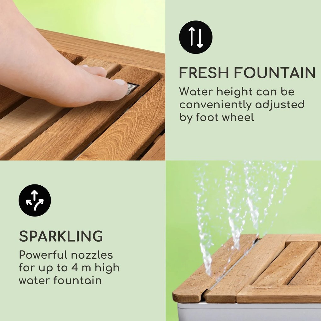 Blumfeldt Sumatra Teak Square, duș de grădină, aluminiu, lemn de tec, mâner.