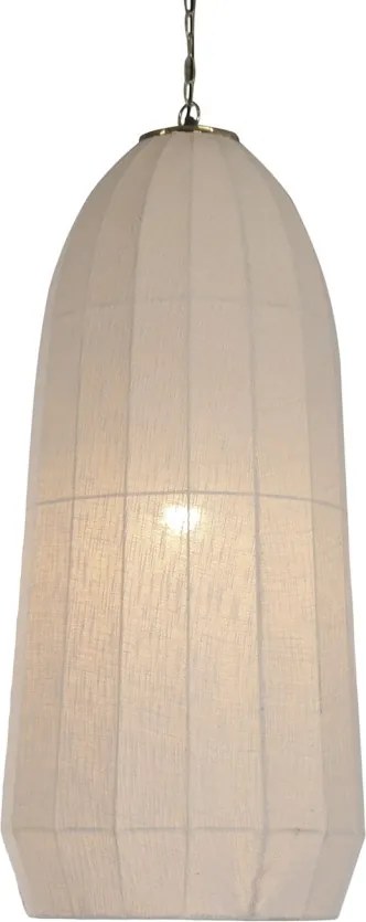 Lustră suspendată din bumbac și metal, auriu, finisaj natural, 120 x 55 cm, „Tournemire”