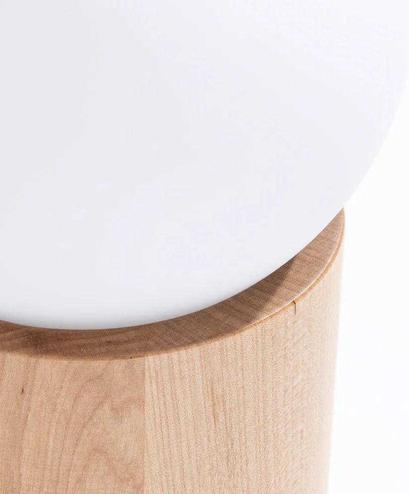 Veioză albă/în culoare naturală cu abajur din sticlă (înălțime 21 cm) Surtur – Sollux