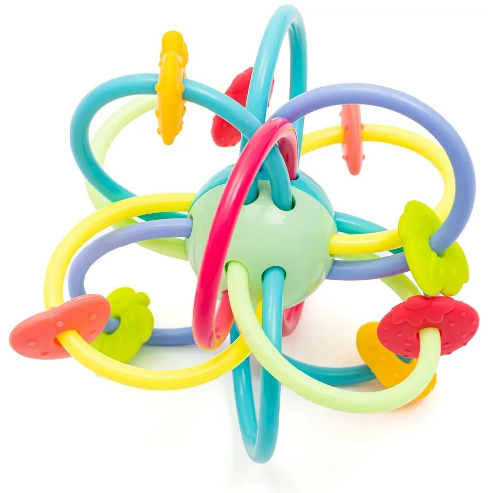 Baby Mix Silicone-plastic teether with rattle, 12cm