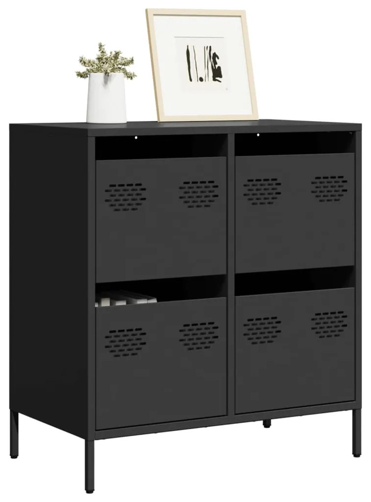 vidaXL Dulap, negru, 68x39x73,5 cm, oțel laminat la rece