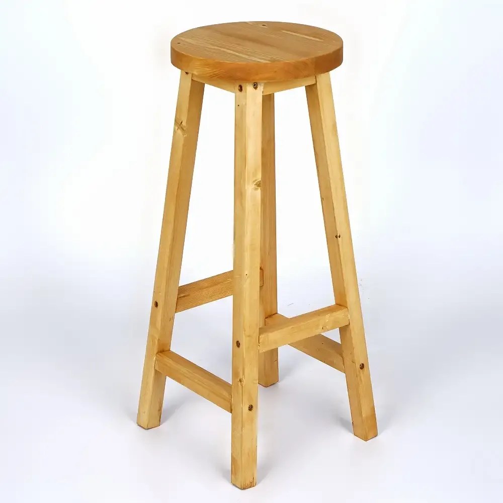 Scaun bar, taburet, din lemn culoare nuc dechis,70 cm