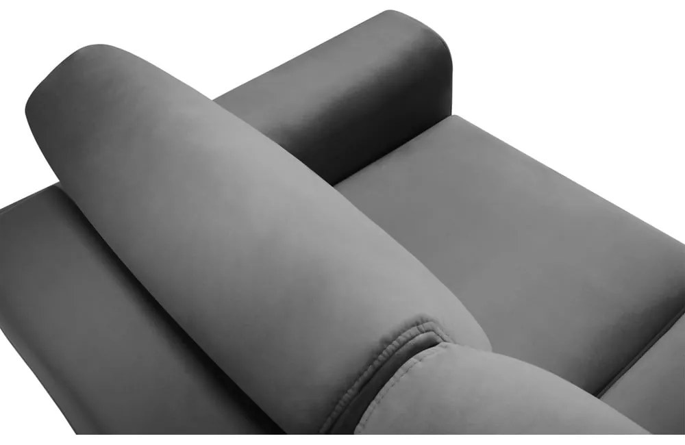 Canapea gri deschis extensibilă, cu spațiu de depozitare cu tapițerie din catifea 235 cm Kyoto – Cosmopolitan Design