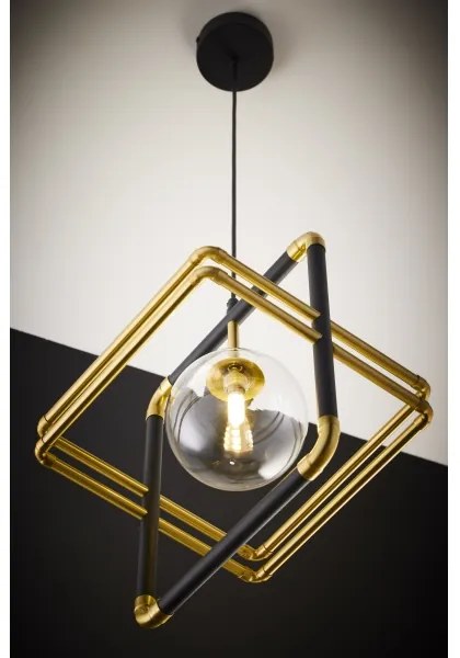 Lustră pe cablu Jupiter 2028 FIORI 1xG9/10W/230V negru/auriu/transparent