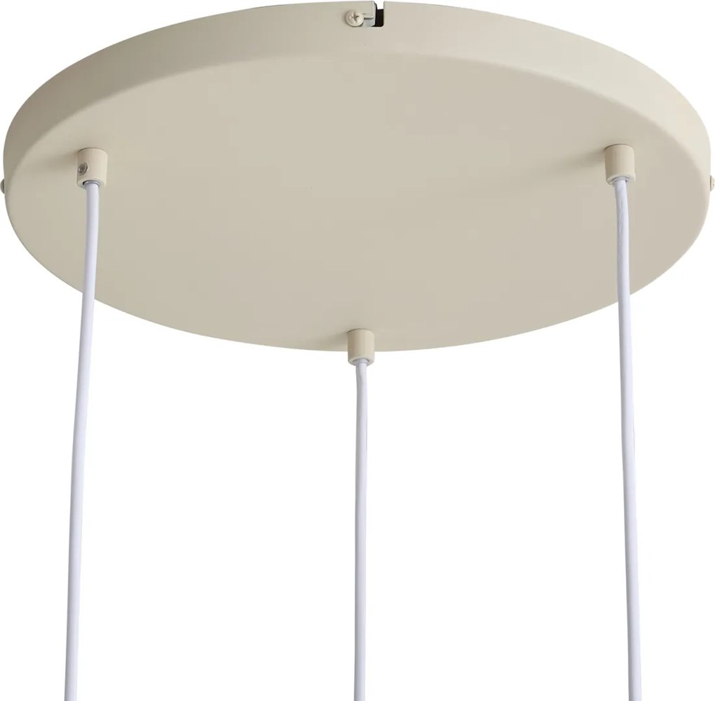 Lampă suspendată scandinavă bej cu sticlă opală cu 3 lumini - Polly