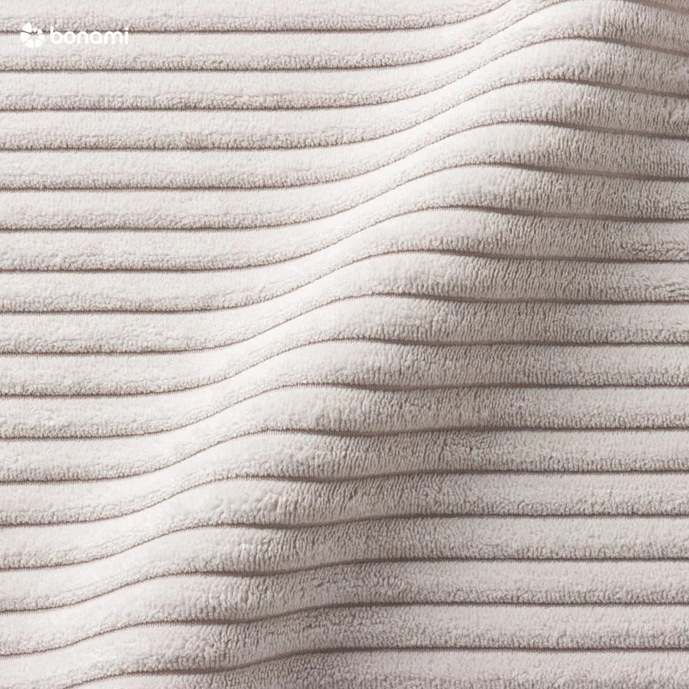 Pat matrimonial bej tapițat cu spațiu de depozitare cu somieră 160x200 cm Mattis Cord – Meise Möbel