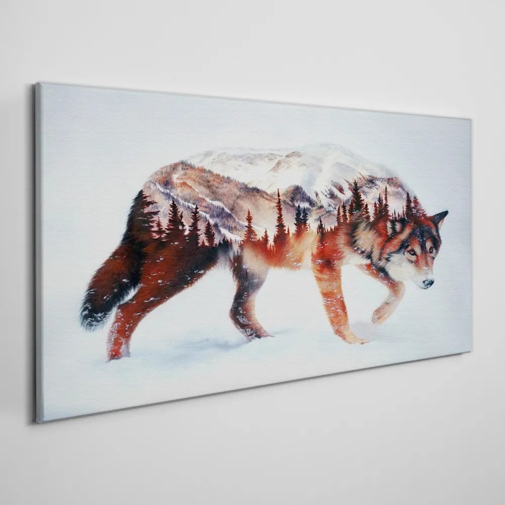 Tablou canvas Abstract Wolf Forest Winter