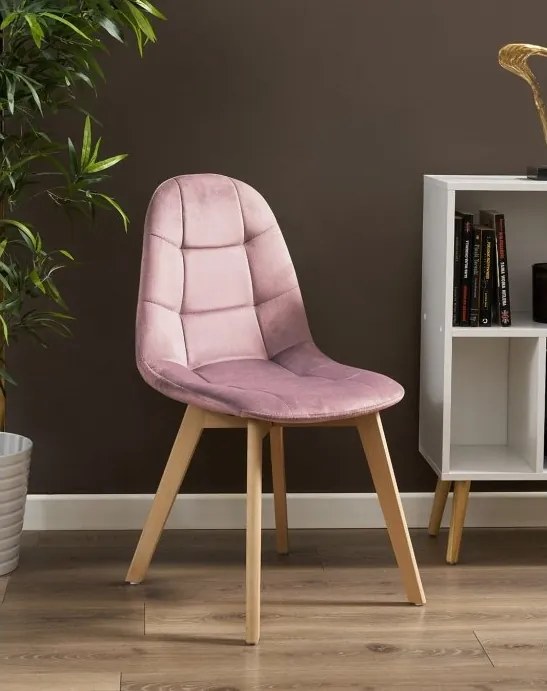 OFERTA Scaun de dining din catifea roz inchis BORA clasa a II-a.