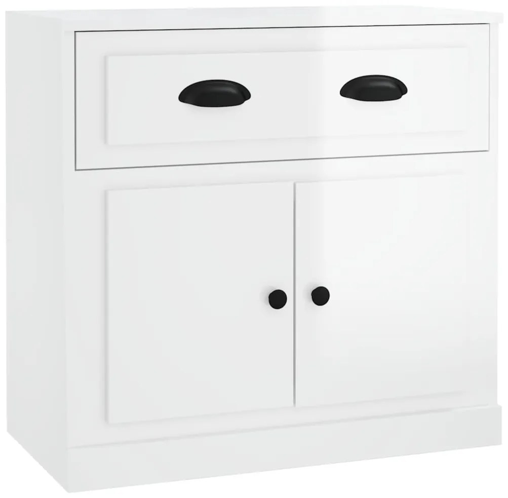 vidaXL Servantă, alb extralucios, 70x35,5x67,5 cm, lemn prelucrat