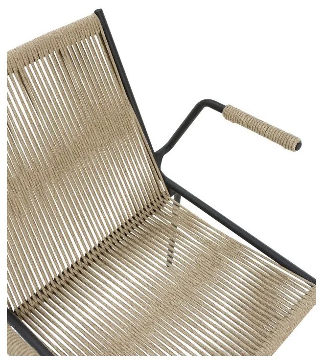 Scaune de dining bej cu cotiere/stivuibile 2 buc. din metal Emily – Marckeric