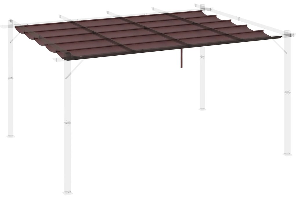 Outsunny Acoperiș de Schimb pentru Pergolă cu 10 Orificii de Drenaj, Copertină din Poliester pentru Pergolă, 350x260 cm, Gri | Aosom Romania