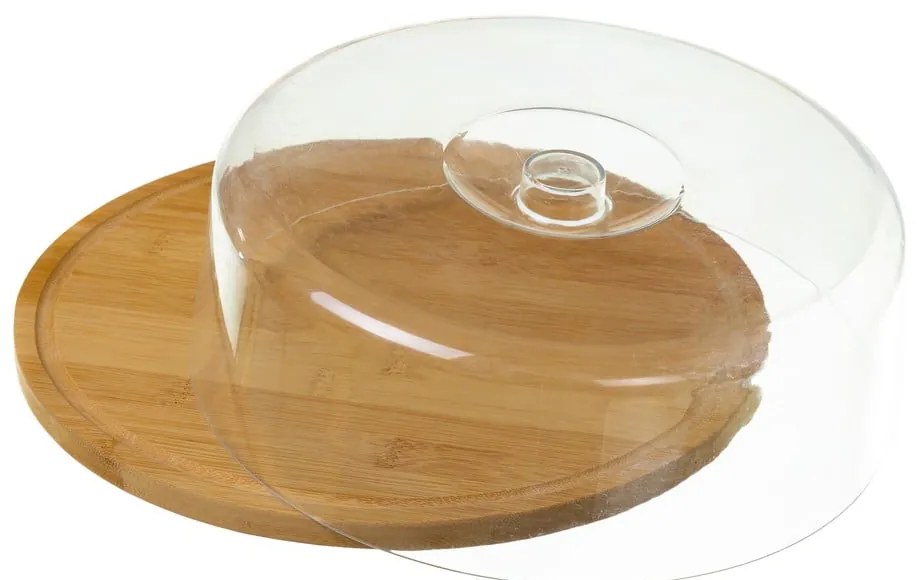 Tavă din bambus cu capac Casa Selección Bamboo, rotund