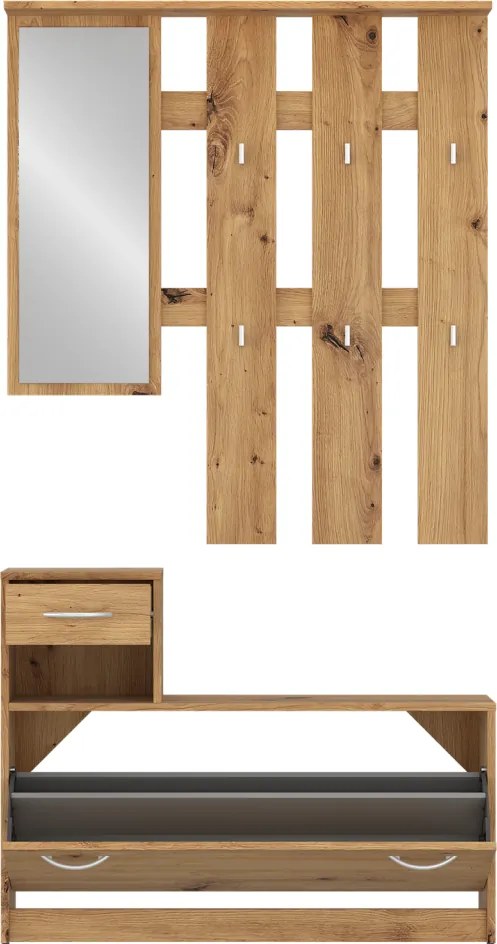Set pentru hol, stejar artisan, VIRA-MECKI NEW