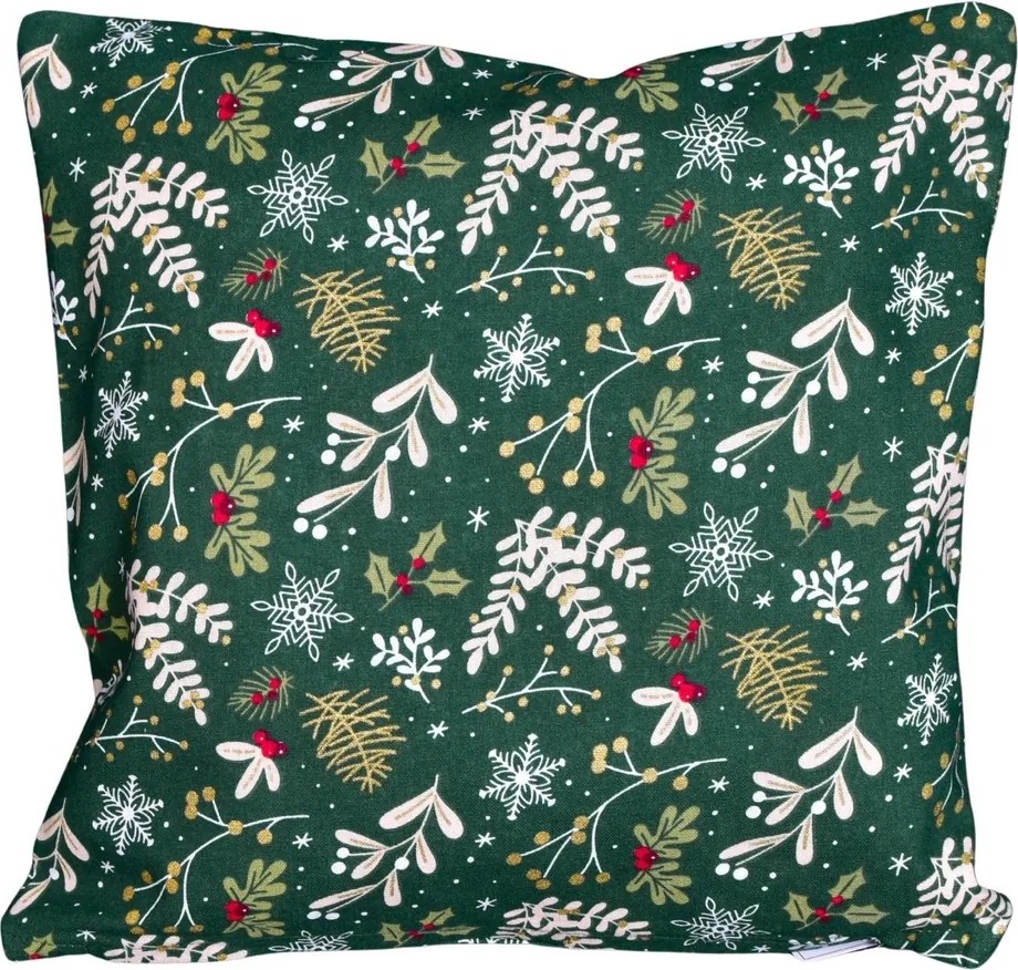 Față de pernă Crăciun verde, 40 x 40 cm