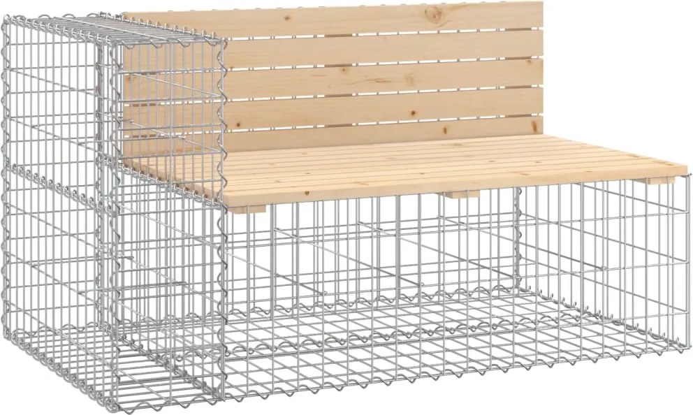 vidaXL Bancă de grădină design gabion, 122x71x65,5 cm, lemn masiv pin