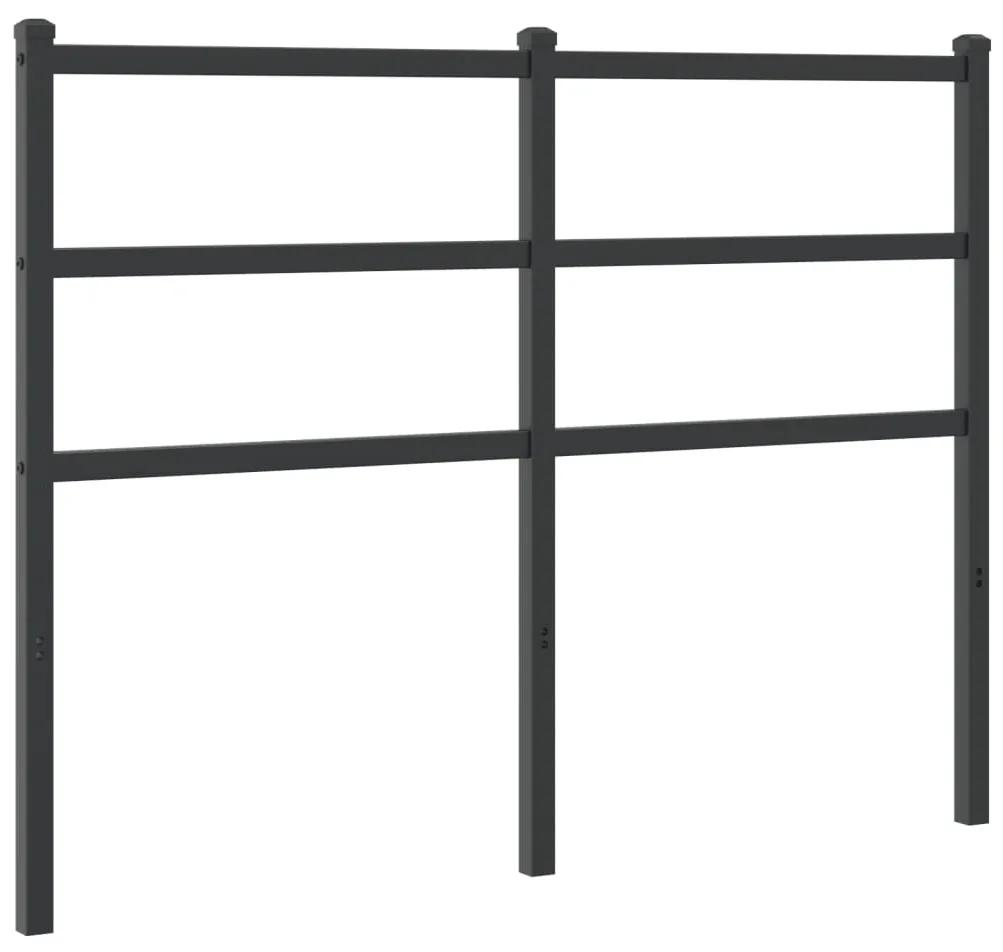 355396 vidaXL Tăblie de pat metalică, negru, 120 cm