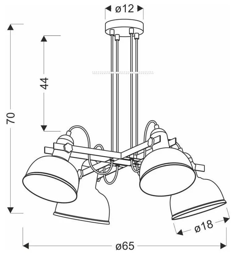 Lustră neagră cu abajur din metal Reno – Candellux Lighting