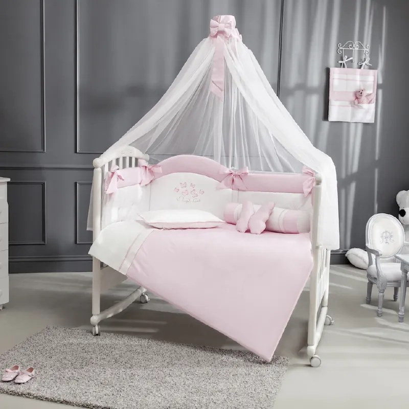 Baldachin Patut Bebelusi Alb Cu Roz BabyTex, Colectia Sofia160 x 400 cm160 x 400 cm 160 x 400 cm MSOBDR