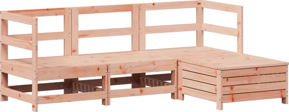 vidaXL Set canapele de grădină, 4 piese, lemn masiv brad douglas