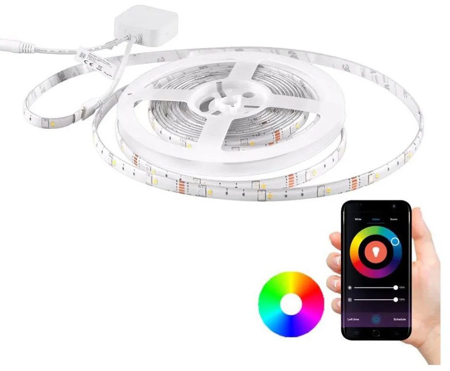 Banda LED RGB reglabilă Wi-Fi 5m, 16W, 230V, funcție muzicală Tuya