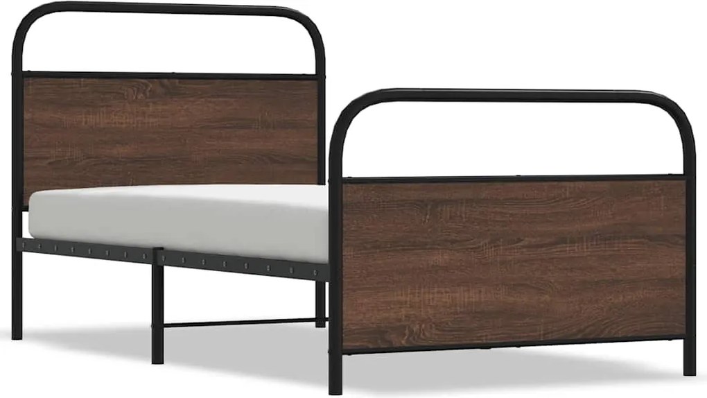vidaXL Cadru de pat fără saltea stejar maro 100x190 cm Lemn prelucrat