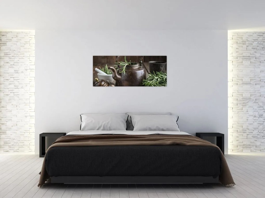 Tablou - Ceainic cu rozmarin (120x50 cm)