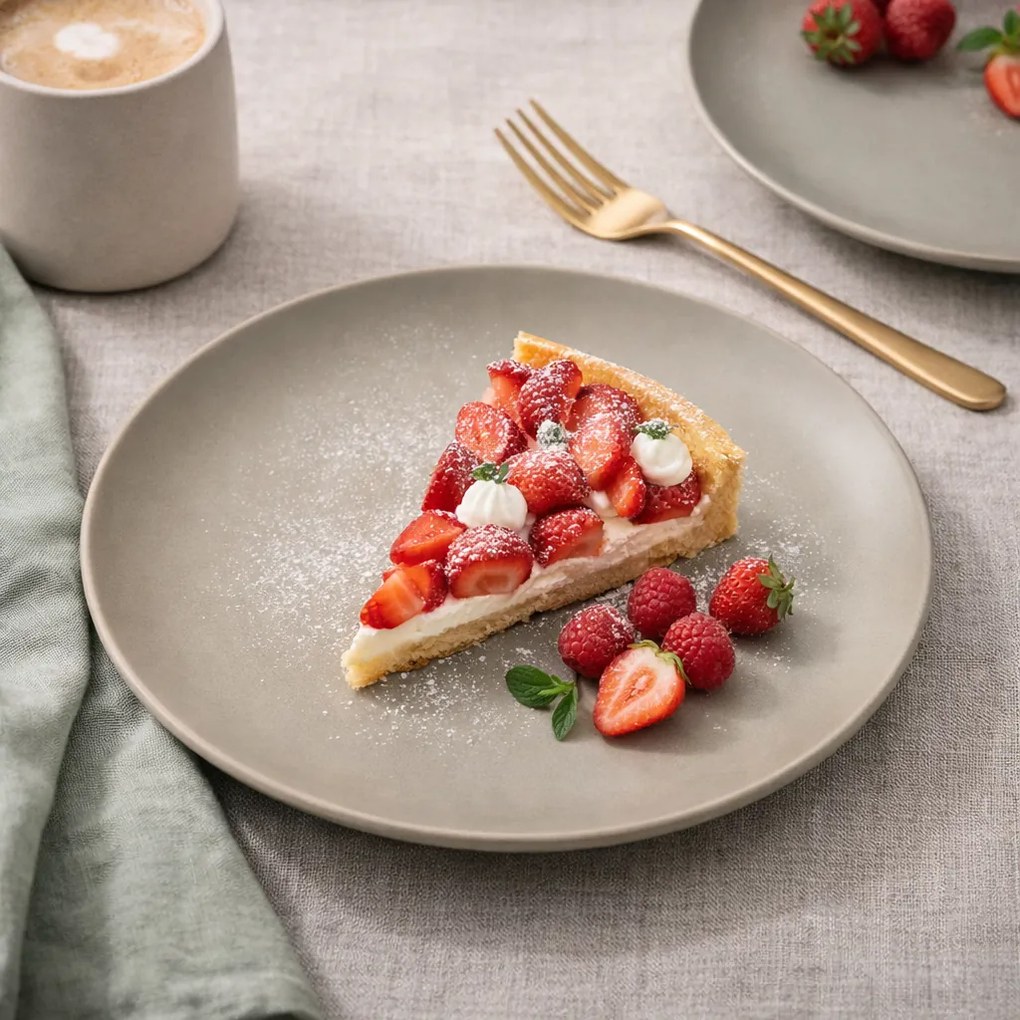 Farfurie de desert Allier, verde, 20 x 2,5 cm,ceramică