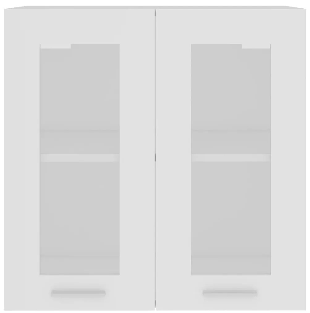 Dulap de sticla suspendat, alb, 60 x 31 x 60 cm, PAL Alb, Dulap suspendat din sticla 60 cm, 1