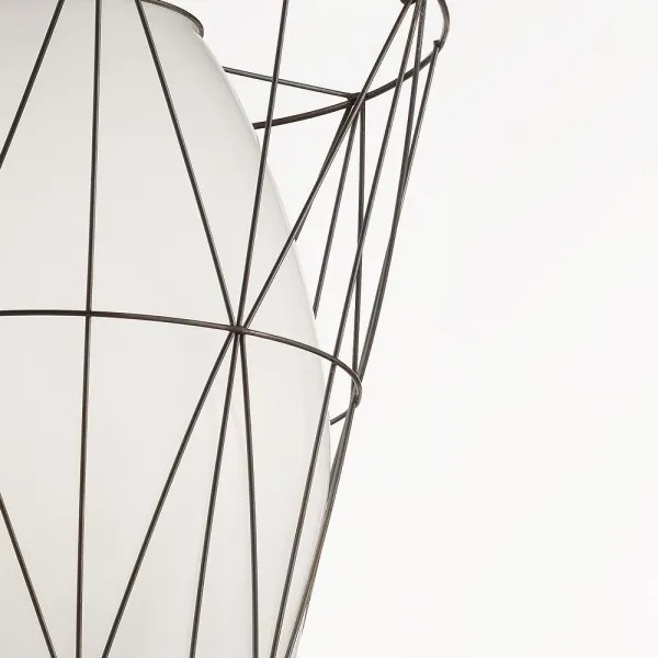 Lustră pe cablu SIRU SEGNI 1xE27/60W/230V negru/alb sticlă venețiană