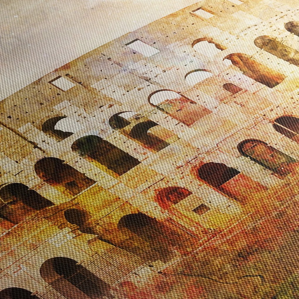 Tablou - Pictură digitală, Colosseum, Roma, Italia (cu ceas) (90x30 cm)