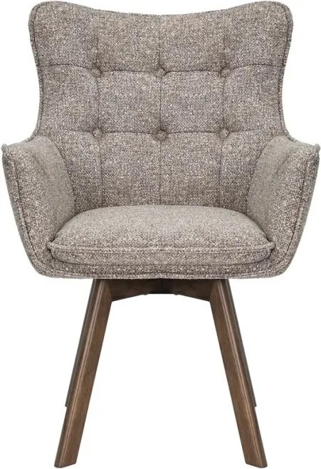 Set de 2 scaune pivotante picioare din lemn THOR gri taupe