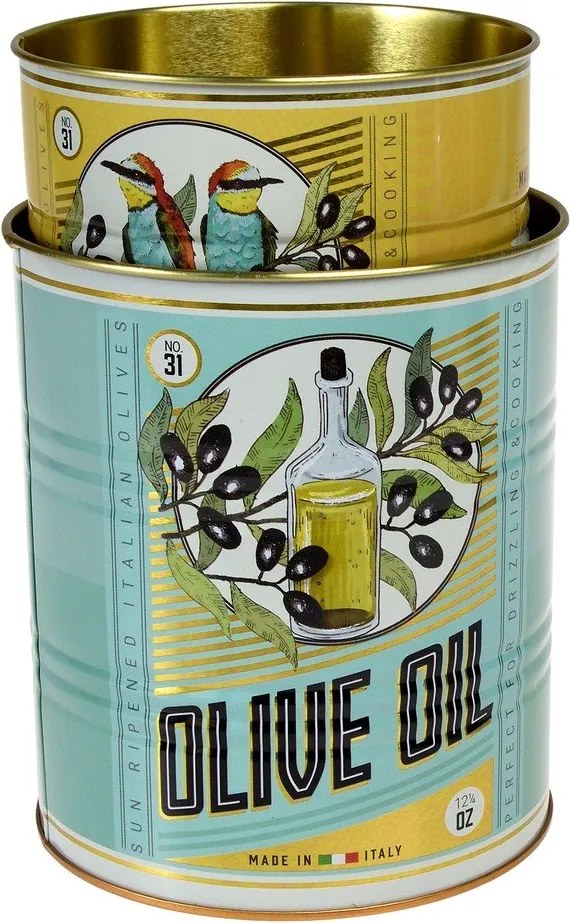 Cutii de depozitare 2 buc. din staniu decorative ø 11x13 cm Olive Oil – Rex London