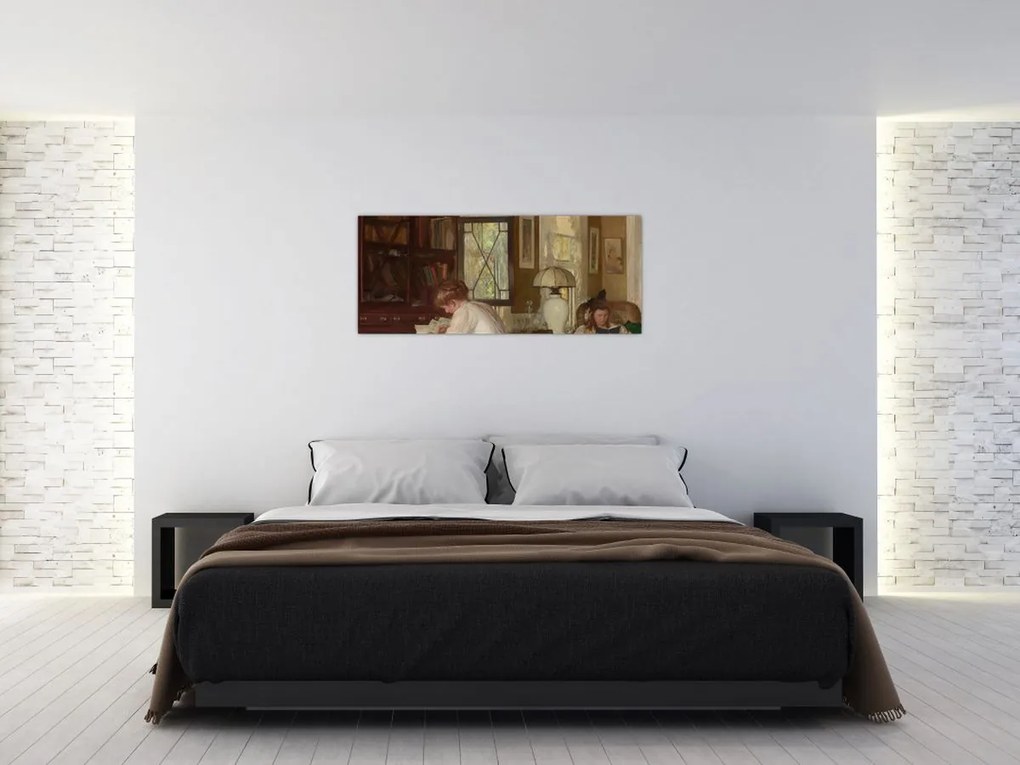 Tablou - Edmund Tarbell, Josephine and Mercie, reproducere (120x50 cm)